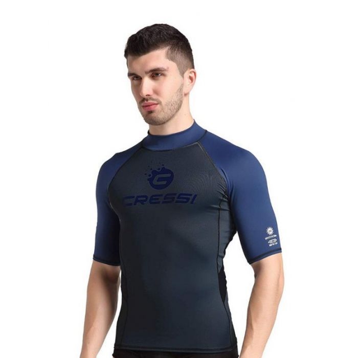 Cressi Hydro rashguard UV majica s kratkimi rokavi za moške L modra