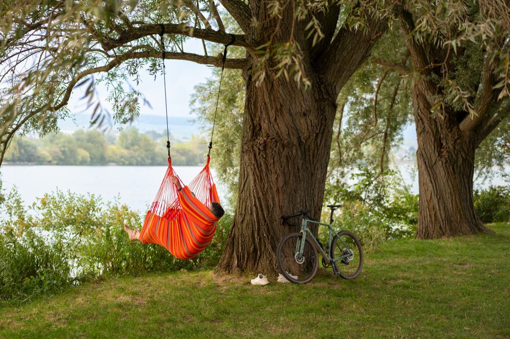 La Siesta viseči stol Cumbia vremensko odporen oranžna