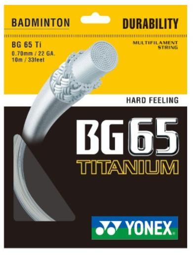 Badminton struna Yonex BG 65 TITANIUM 10m Bela