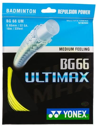 Badminton struna Yonex BG 66 ULTIMAX 10m Rumena