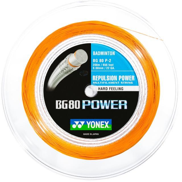 Badminton struna Yonex BG 80 POWER 200m Oranžna