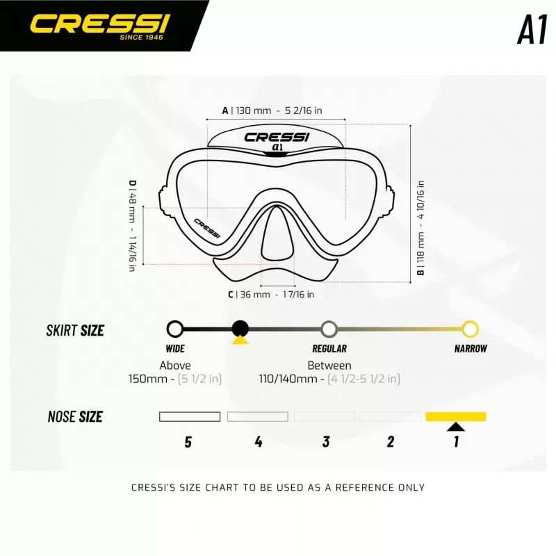 CRESSI Anti-fog maska A1 brez rosenja črna