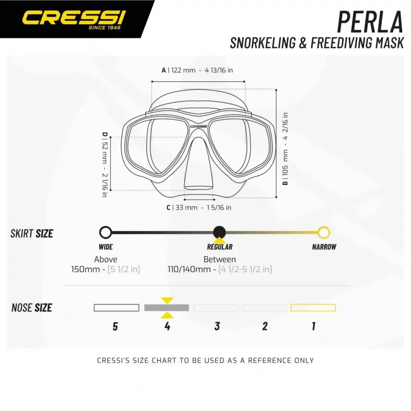 CRESSI klasična maska za potapljanje Perla prozorna/črna