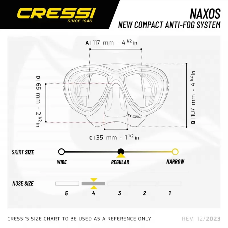 CRESSI kompaktna maska za potapljanje Naxos črna