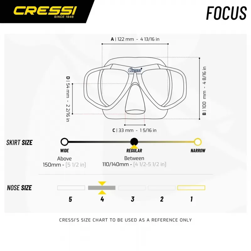 CRESSI maska za potapljanje Focus črna